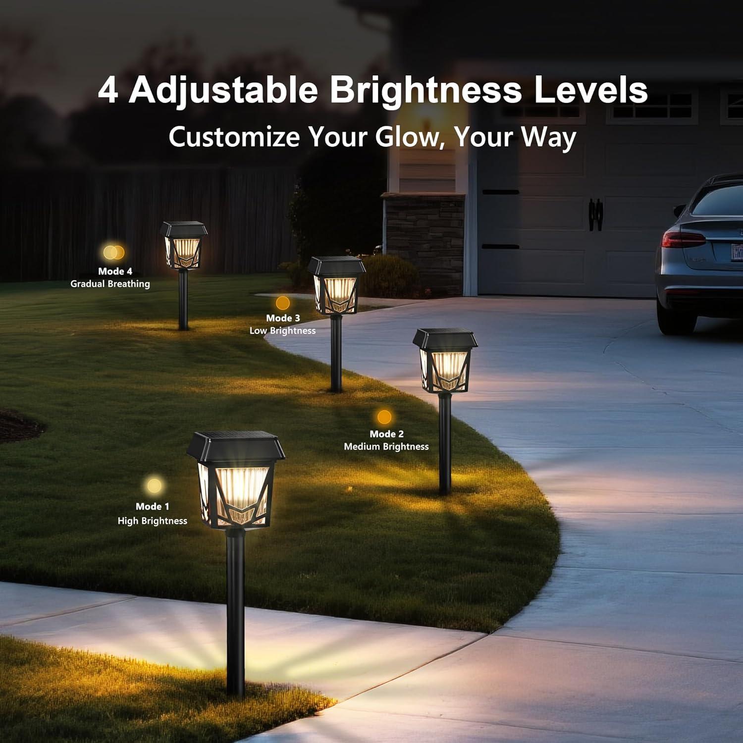 image:imageRaynic Solar Pathway Light USBC Rechargable 36H Long Lasting 6 Pack 2X Brighter Solar Lights Outdoor Waterproof IP66 Auto OnOff Pathway Lights for Walkway Path Yard Lawn Decor Warm White