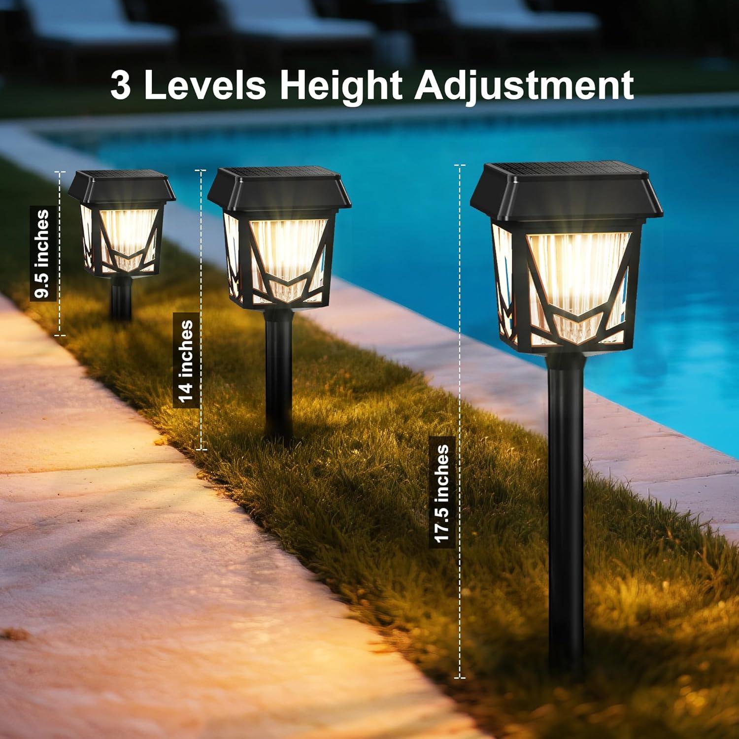 image:imageRaynic Solar Pathway Light USBC Rechargable 36H Long Lasting 6 Pack 2X Brighter Solar Lights Outdoor Waterproof IP66 Auto OnOff Pathway Lights for Walkway Path Yard Lawn Decor Warm White